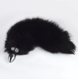 Хромированная анальная пробка с пушистым хвостиком Хромированная анальная пробка с пушистым хвостиком
