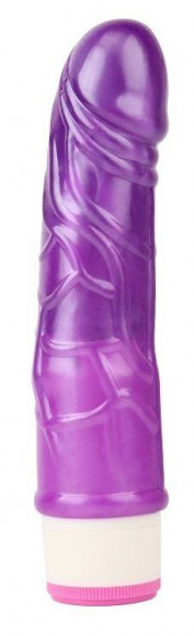 Фиолетовый вибратор-реалистик Stud Rod - 17,5 см.