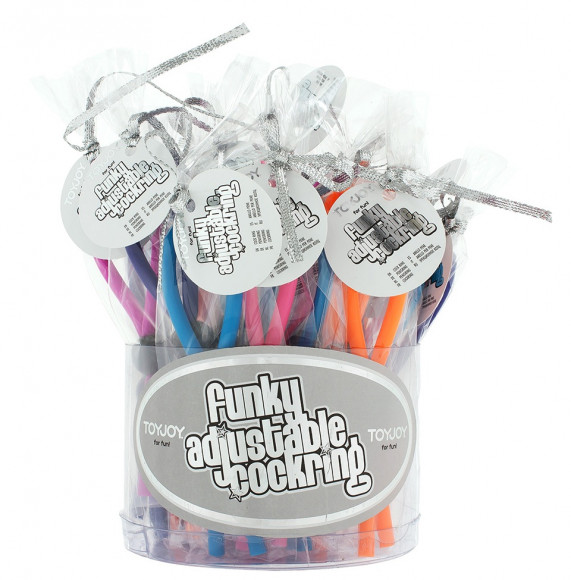 Набор из 25 разноцветных утяжек для пениса FUNKY ADJUSTABLE C-RING Набор из 25 разноцветных утяжек для пениса FUNKY ADJUSTABLE C-RING