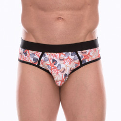 Белые трусы-джоки с принтом в виде цветных ракушек Белые трусы-джоки с принтом в виде цветных ракушек