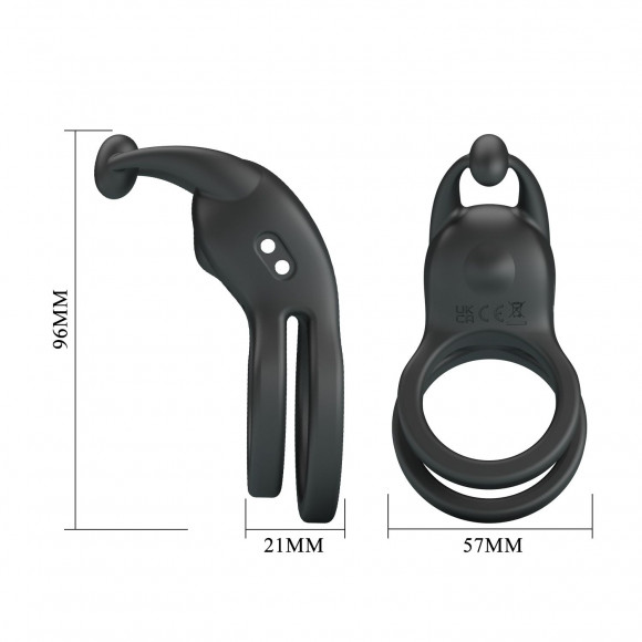 Черное перезаряжаемое виброкольцо Goodwin