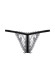Черные ажурные трусики с вырезом и завязочкой
