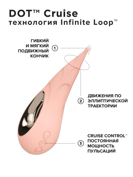 Бежевый вибромассажер для клитора Dot Cruise - 16,5 см.