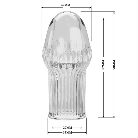 Прозрачная насадка на пенис Huel - 9 см.