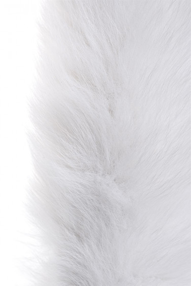 Большая серебристая металлическая анальная втулка с серым лисьим хвостом Большая серебристая металлическая анальная втулка с серым лисьим хвостом