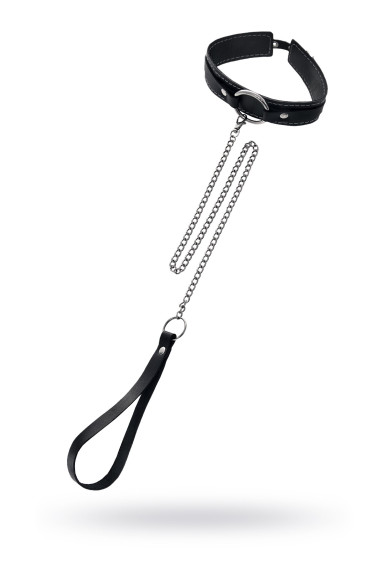 Кожаный ошейник-чокер с поводком