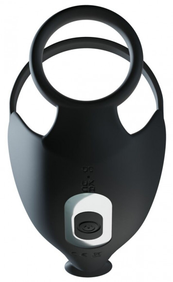 Черная вибронасадка для эрекции и стимуляции мошонки Cock ring with RC ball massager Черная вибронасадка для эрекции и стимуляции мошонки Cock ring with RC ball massager