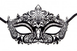 Чёрная маска на глаза из металлического ажура