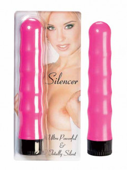 Рельефный вибратор розового цвета SILENCER - 20 см. Рельефный вибратор розового цвета SILENCER - 20 см.