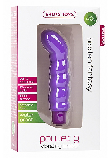 Фиолетовый вибратор со стимуляцией точки G - 18 см.