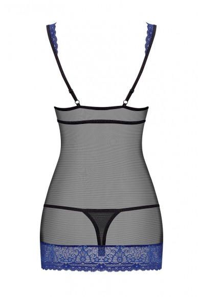 Облегающая сорочка с синим кружевом Облегающая сорочка с синим кружевом