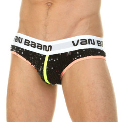 Белые трусы-слипы с черными пайетками Белые трусы-слипы с черными пайетками