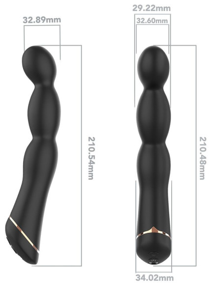 Черный вибратор для G-точки Laband - 21 см.