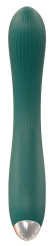 Зеленый вибратор для G-точки - 20 см.