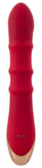 Красный вибратор-кролик с 3 подвижными кольцами Rabbit Vibrator with 3 Moving Rings - 23,7 см.