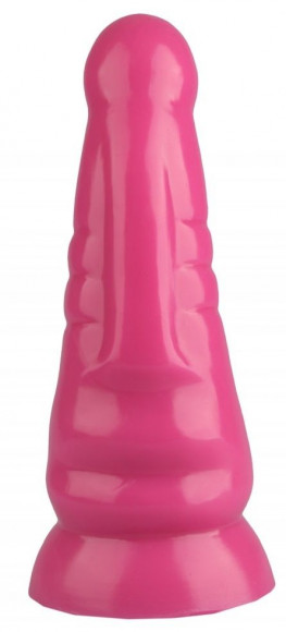 Розовая анальная втулка с круглой головкой - 20 см.