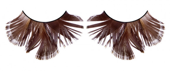 Тёмные коричневые ресницы-перья