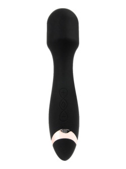 Черный силиконовый wand-вибратор - 18,5 см. Черный силиконовый wand-вибратор - 18,5 см.