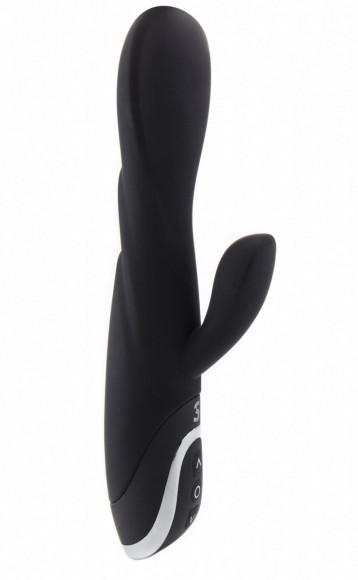 Чёрный перезаряжаемый вибратор RechargeableTulip Purple - 21 см.