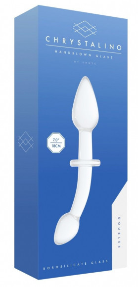 Белый двусторонний анальный стимулятор Doubler - 18 см.