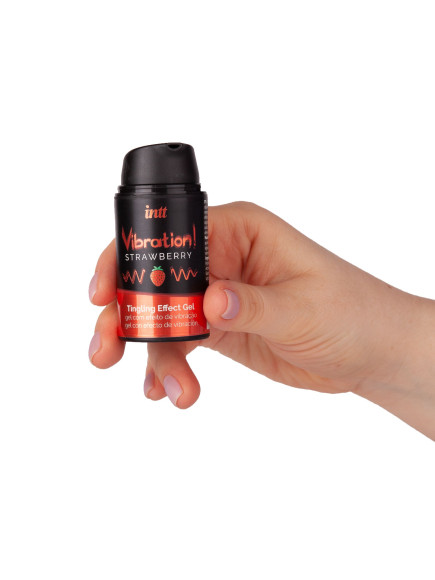 Жидкий интимный гель с эффектом вибрации Vibration! Strawberry - 15 мл.