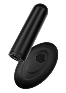 Черная перезаряжаемая вибропуля с пультом ДУ RealStick CALIBER Черная перезаряжаемая вибропуля с пультом ДУ RealStick CALIBER