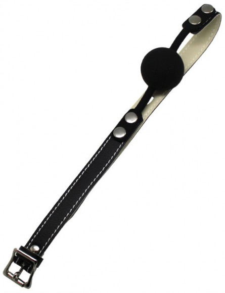 Черный силиконовый кляп с фиксацией и замочком