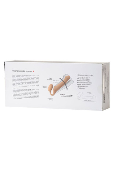 Телесный безремневой страпон Silicone Bendable Strap-On - size S Телесный безремневой страпон Silicone Bendable Strap-On - size S