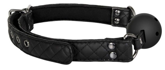 Черный кляп-шарик BALL GAG DIAMOND 