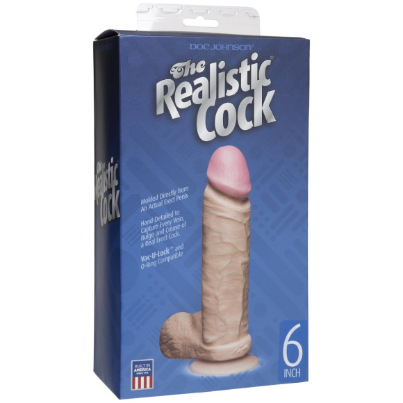 Фаллоимитатор на присоске The Realistic Cock 6” with Removable Vac-U-Lock Suction Cup - 17,3 см. Фаллоимитатор на присоске The Realistic Cock 6” with Removable Vac-U-Lock Suction Cup - 17,3 см.