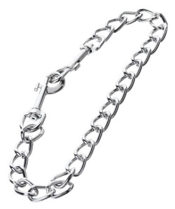 Серебристая соединительная цепочка с двумя карабинами Серебристая соединительная цепочка с двумя карабинами