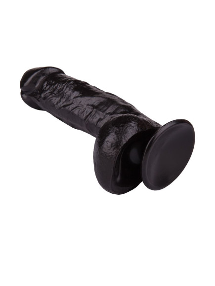 Реалистичный чёрный фаллоимитатор на присоске - 17,8 см. Реалистичный чёрный фаллоимитатор на присоске - 17,8 см.