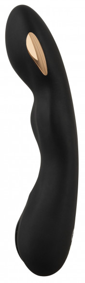 Черный вибратор-электростимулятор для точки G - 20,2 см.