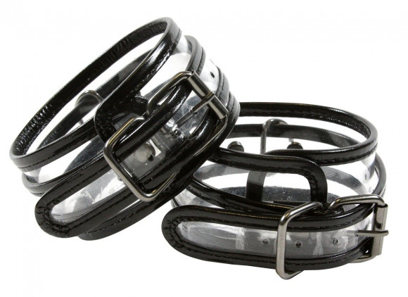 Прозрачные оковы с карабином Bare Bondage