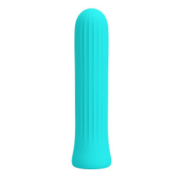 Аквамариновый мини-вибратор Blanche - 10 см. Аквамариновый мини-вибратор Blanche - 10 см.