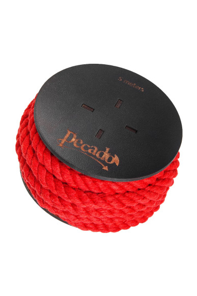 Красная веревка для шибари на катушке - 5 м.