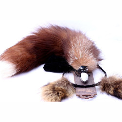 Игровой комплект: серебристая анальная пробка с пушистым хвостом и ободок-ушки Игровой комплект: серебристая анальная пробка с пушистым хвостом и ободок-ушки