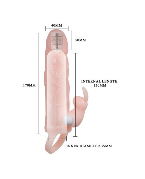 Удлиняющая телесная насадка с 2 виброэлементами