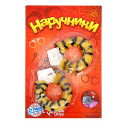 Металлические наручники с тигровой плюшевой отделкой Металлические наручники с тигровой плюшевой отделкой