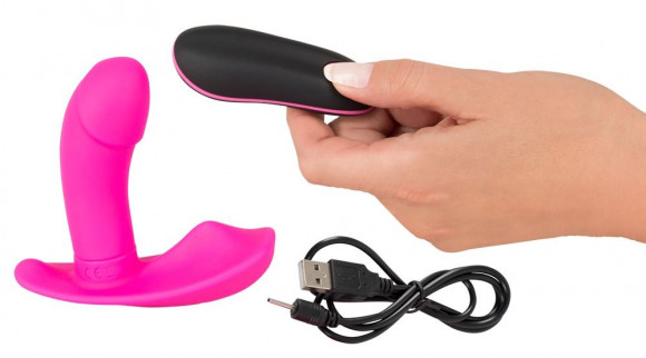 Розовый вибромассажер RC Panty Vibrator со стимулятором клитора