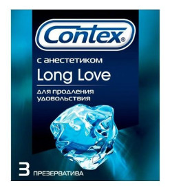 Презервативы с продлевающей смазкой Contex Long Love - 3 шт. Презервативы с продлевающей смазкой Contex Long Love - 3 шт.
