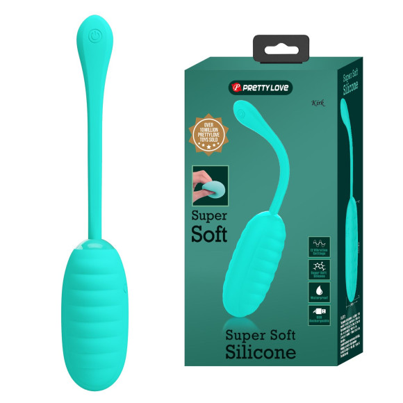 Бирюзовое перезаряжаемое виброяйцо Kirk Бирюзовое перезаряжаемое виброяйцо Kirk