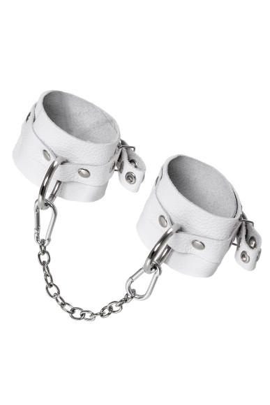Белые мягкие кожаные оковы с люверсами