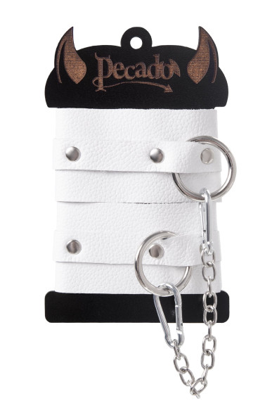 Белые мягкие кожаные оковы с люверсами