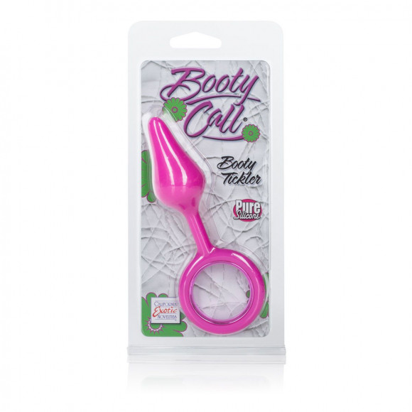 Розовая анальная пробка Booty Call Booty Tickler - 9,5 см.