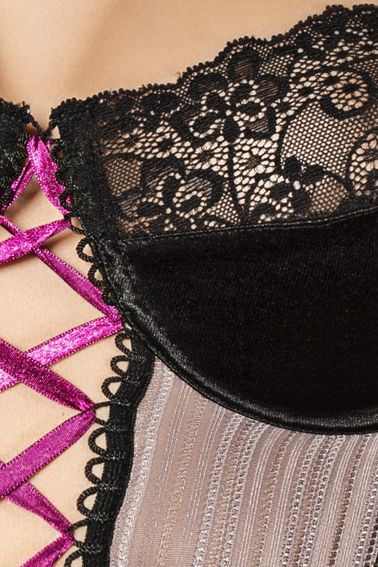 Корсет с прозрачными вставками и шнуровкой Fabio Корсет с прозрачными вставками и шнуровкой Fabio