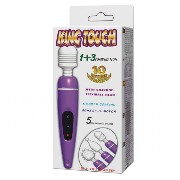 Розовый вибростимулятор со сменными насадками