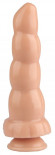 Телесный рельефный анальный фаллоимитатор - 22 см. Телесный рельефный анальный фаллоимитатор - 22 см.