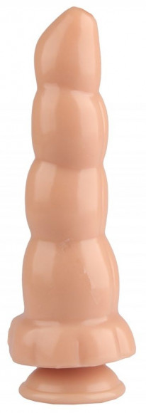 Телесный рельефный анальный фаллоимитатор - 22 см. Телесный рельефный анальный фаллоимитатор - 22 см.