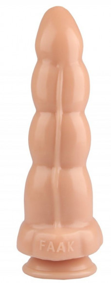Телесный рельефный анальный фаллоимитатор - 22 см. Телесный рельефный анальный фаллоимитатор - 22 см.